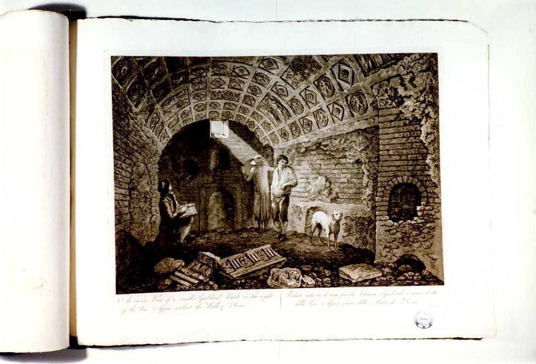 Ritrovamento di antichi sepolcri lungo la via Appia - incisione, Isernia